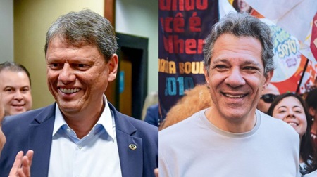 Datafolha SP: Tarcisio lidera com 45 e Haddad tem 27